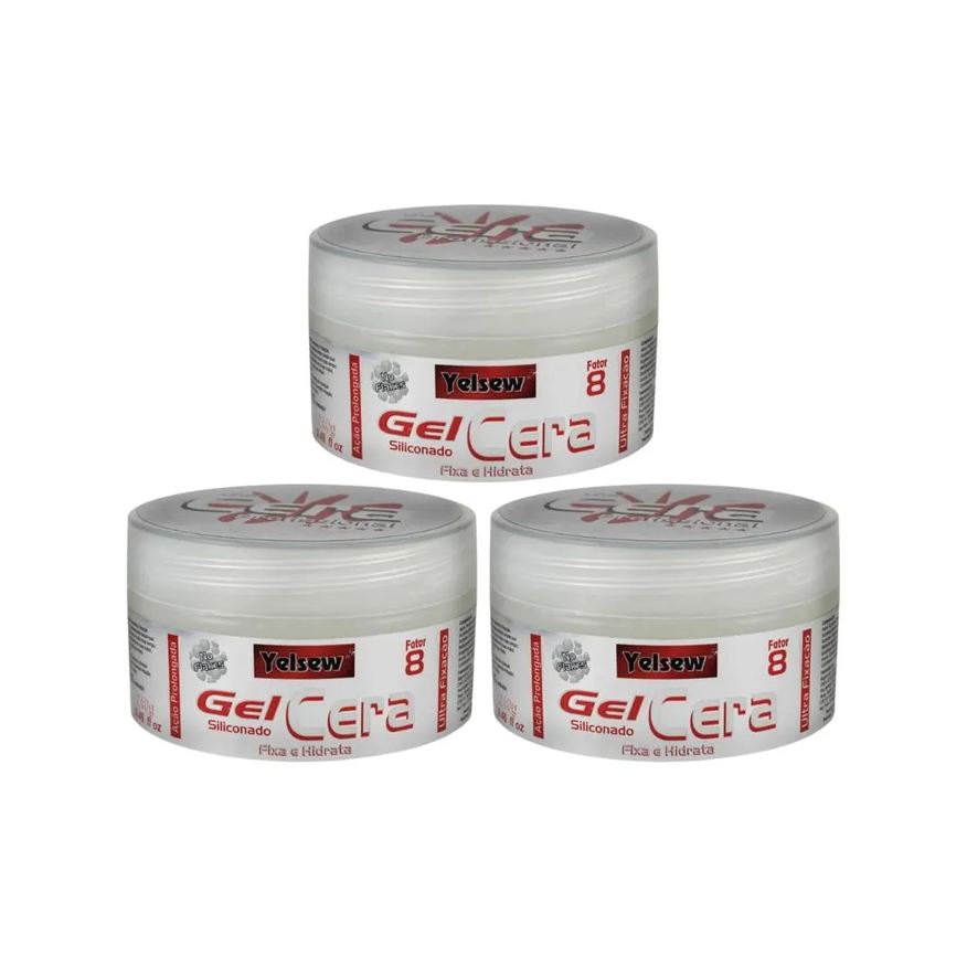 Yelsew Gel Cera Fixador 240g - Kit C / 3un