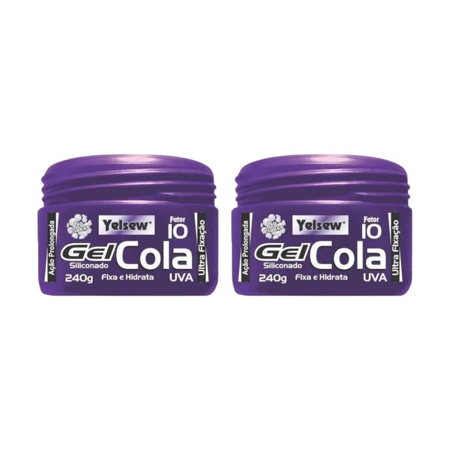 Cola Gel Fixador Yelsew Uva 240g - Kit C / 2un
