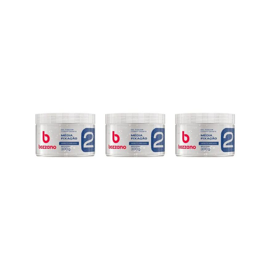 Bozzano Gel Fixador 300g Incolor - Kit C / 3un