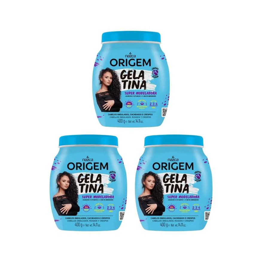 Nazca Gelatina Capilar Origem 400g - Kit C / 3un