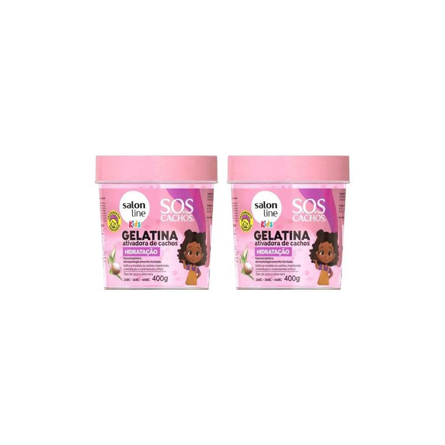 Salon Line Gelatina Capilar 400g Sos Cachos Kids Hidrata - 2un