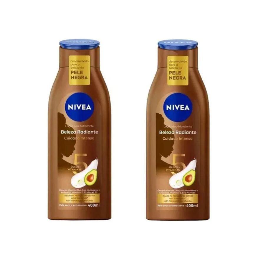 Nivea Hidratante Corp 400ml Pele Negra Cuidado Intenso - 2un