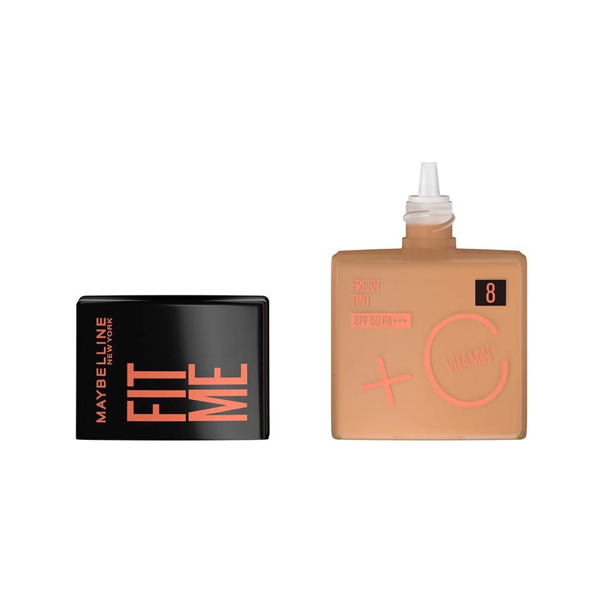 Maybelline Base Líquida NY Fit Me Fresh Tint Vitamina C FPS 50 30ml - Cor 08