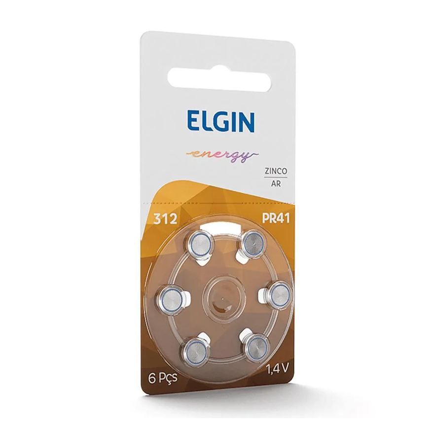 Elgin Bateria para Aparelhos Auditivos Pr41 6un