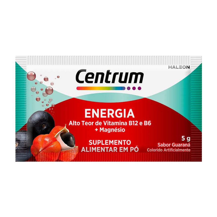Centrum Vitamina C Efervescente em Pó Energia Vitamina B12 e B6 + Magnésio Guaraná 5g