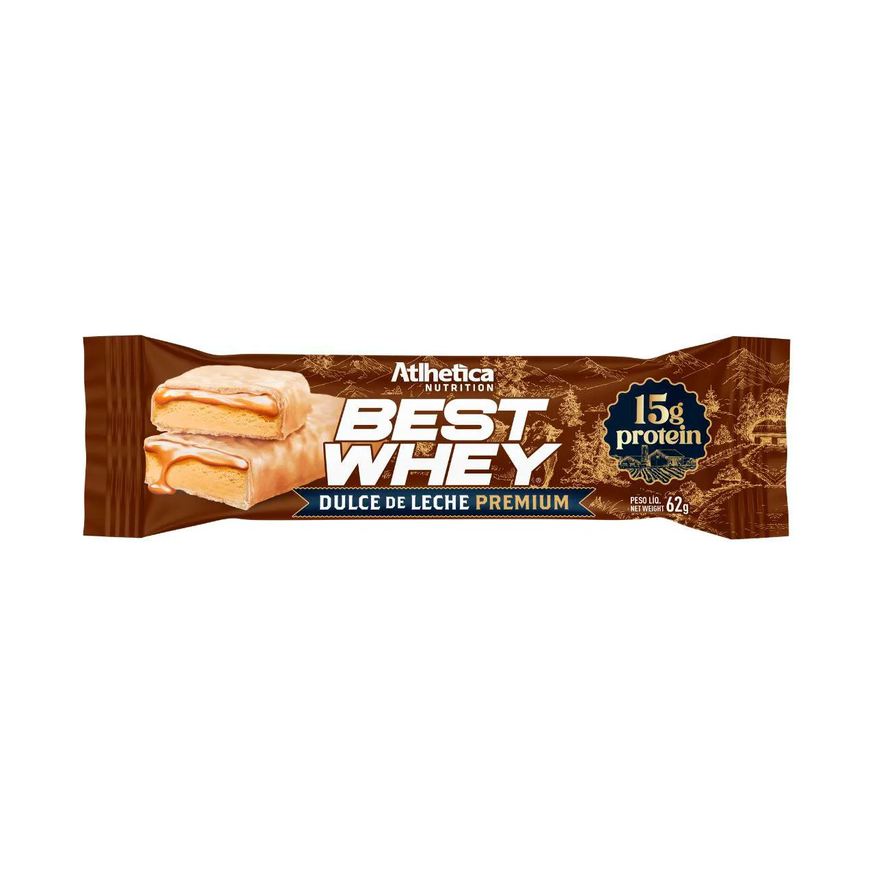Best Whey Barra de Proteína Athletica Nutrition 15g Protein Doce de Leite 62g