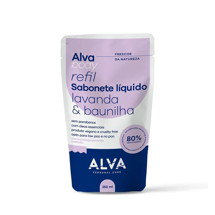 Alva Refil Sabonete Líquido Lavanda e Baunilha Vegano 250ml