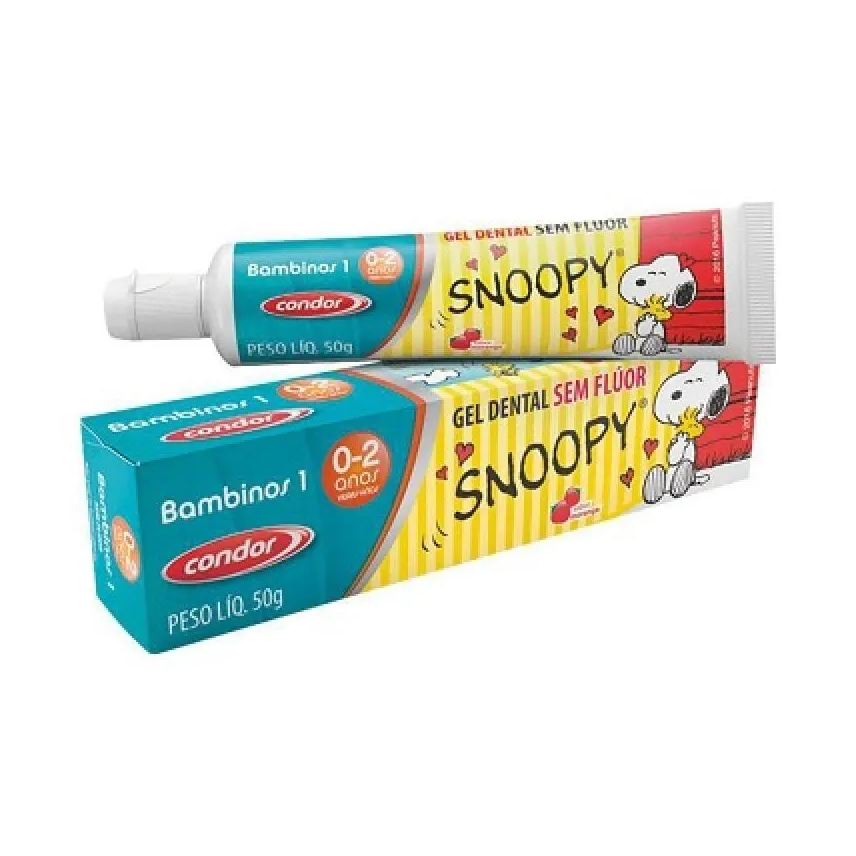 Condor Gel Dental Infantil Snoopy Bambinos 1 sem Flúor 50g