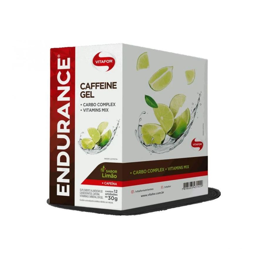 Vitafor Endurance Caffeine Gel (360g - 12 Saches) - Sabor: Limão