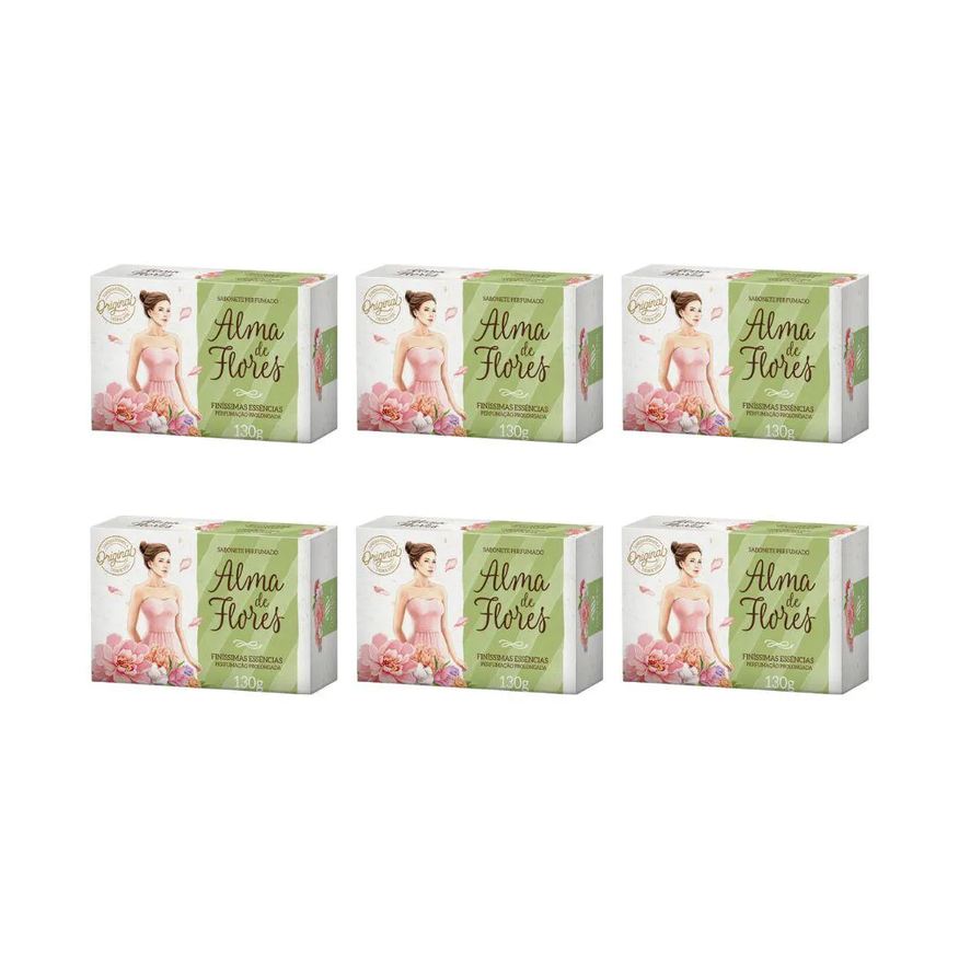 Alma de Flores Sabonete 130g Finissimas Essencias - Kit C / 6un