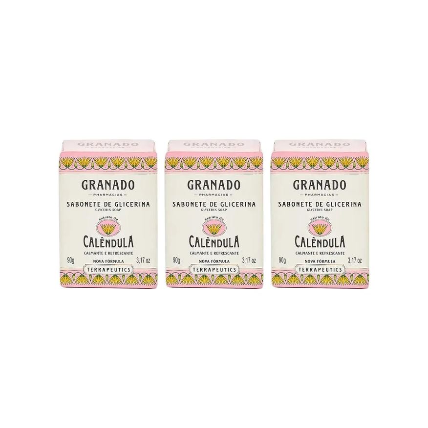 Granado Sabonete 90g Glicerina Calendula - Kit C / 3un