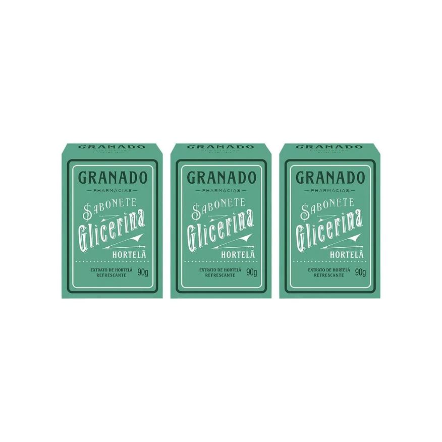 Granado Sabonete 90g Glicerina Hortela - Kit C / 3un