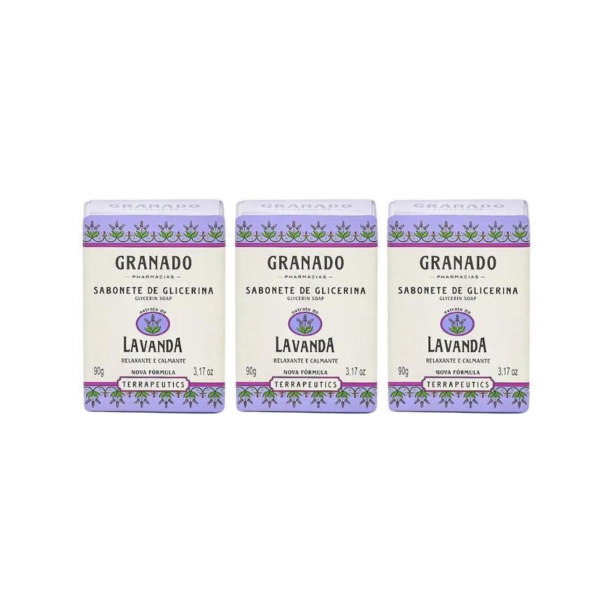 Granado Sabonete 90g Glicerina Lavanda - Kit C / 3un
