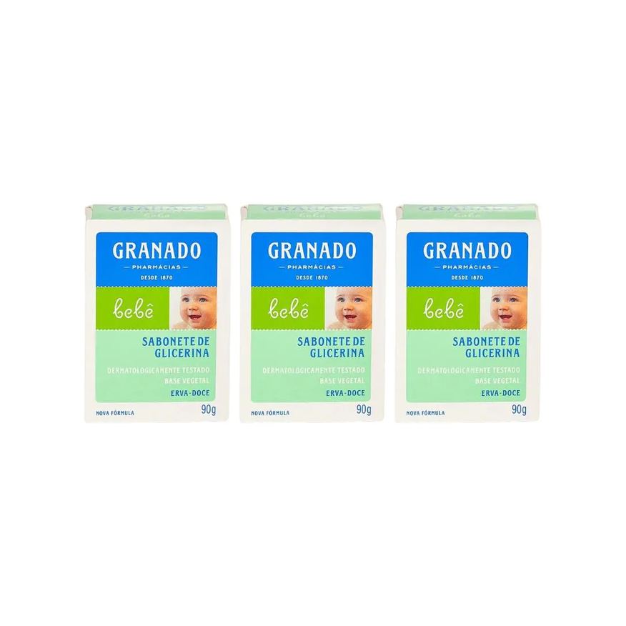 Granado Sabonete Baby 90g Erva Doce - Kit C / 3un