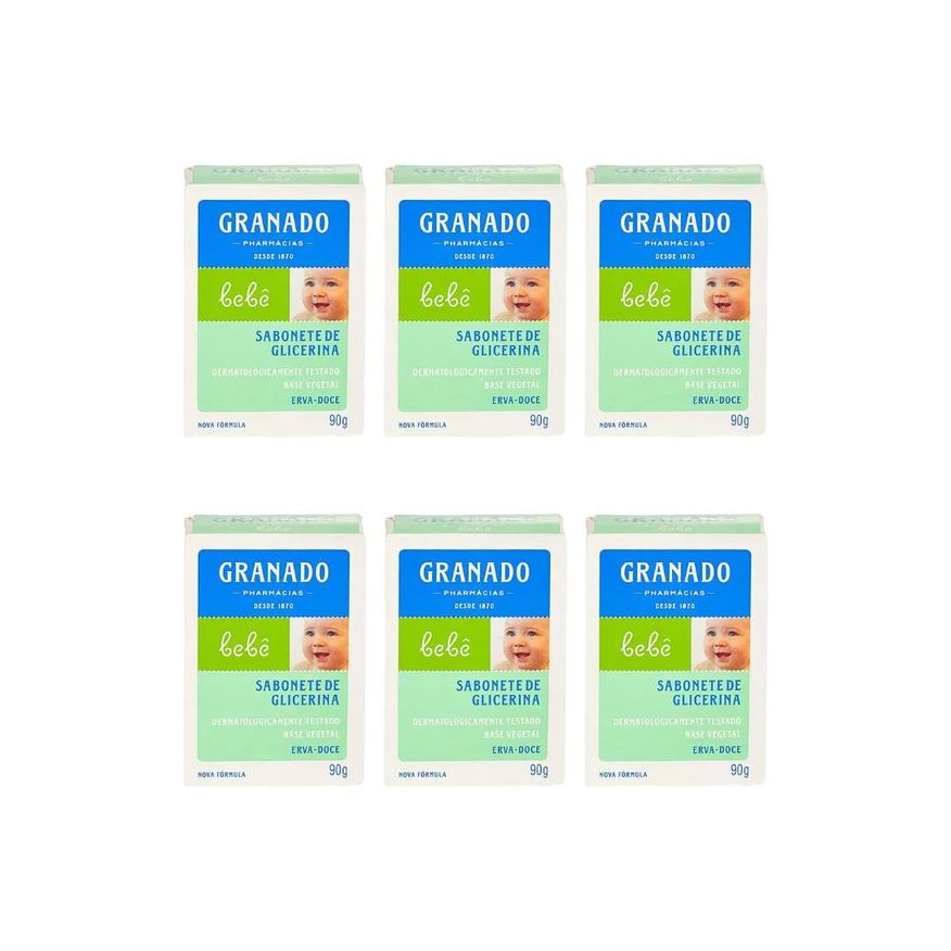 Granado Sabonete Baby 90g Erva Doce - Kit C / 6un