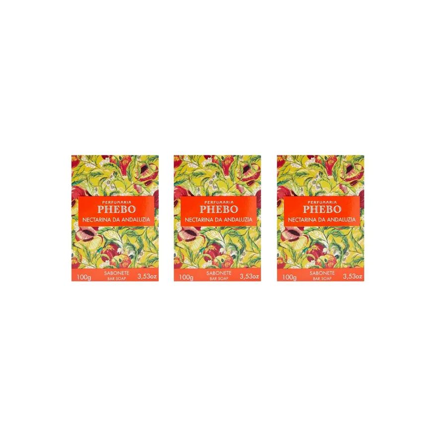 Phebo Sabonete Mediterraneo 100g Nectarina - Kit C / 3un