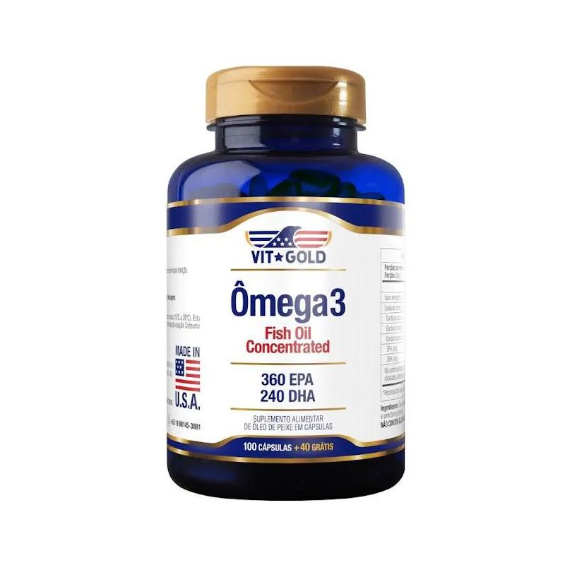 Vit Gold Ômega 3 Fish Oil - Óleo de Peixe 1000mg Vitgold 100 Cápsulas