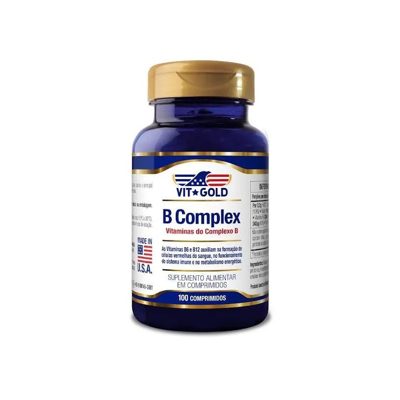 Vit Gold Suplemento Complexo B (Vitaminas do Complexo B) Vitgold 100 Comprimidos