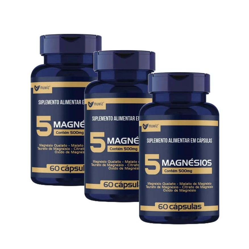 Muwiz 5 Magnesio Quelato Malato Taurato 60 Capsulas 3 unidades