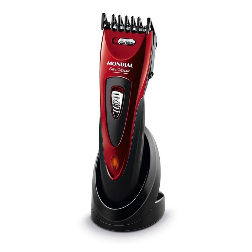 Mondial Cortador de Cabelos Flex Clipper Cr-04 Cortador Cabelo-biv-vermelho/preto Bivolt