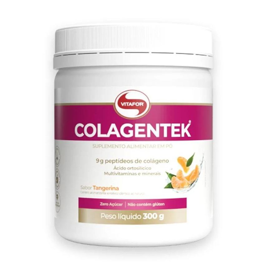 Vitafor Kit 5 Colágeno Hidrolisado Colagentek 300g Tangerina