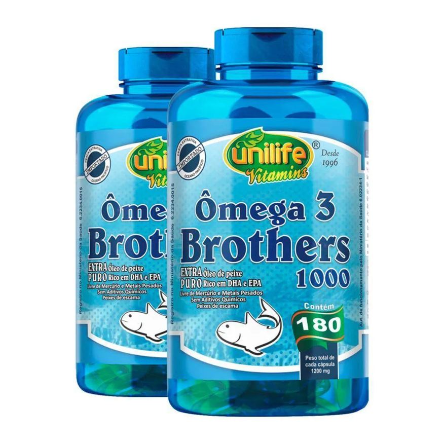 Unilife Kit 2 Ômega 3 Brothers 1200mg 180 cápsulas