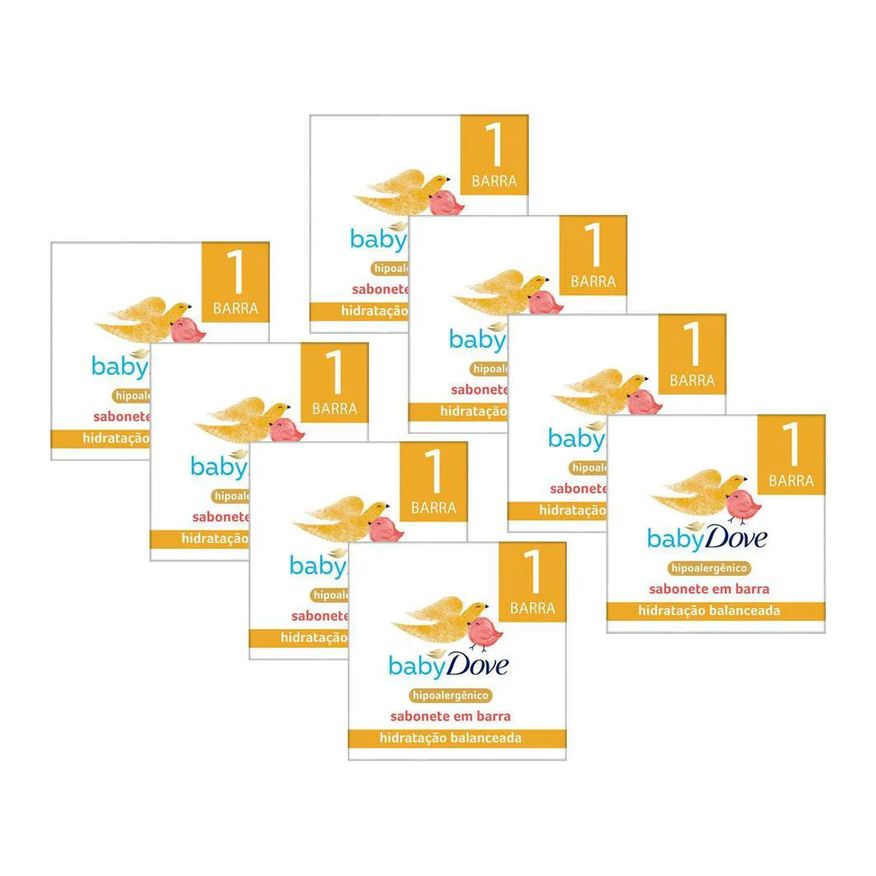 Dove Kit 8 Sabonetes em Barra Baby Hidratação Balanceada 75g