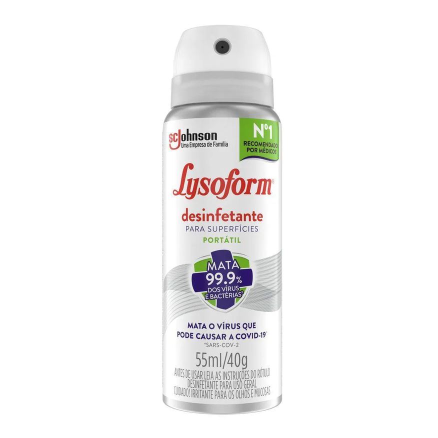 Aerossol Desinfetante Superfícies para Uso Geral Original Lysoform Frasco 55ml