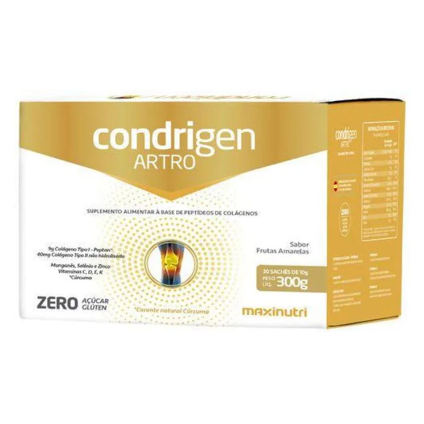 Maxinutri Condrigen Artro Colágeno Tipo 1 e 2 sachê Frutas Amarelas