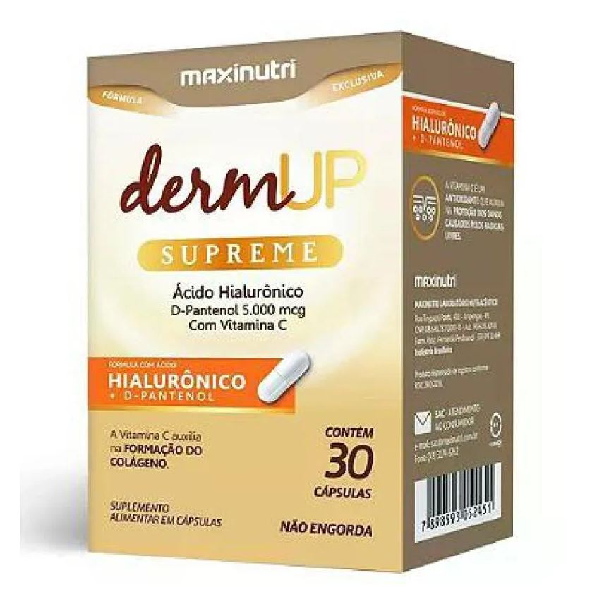 2x Kit Dermup Supreme D Pantenol e Ácido Hialurônico C 30 Cápsulas Maxinutri