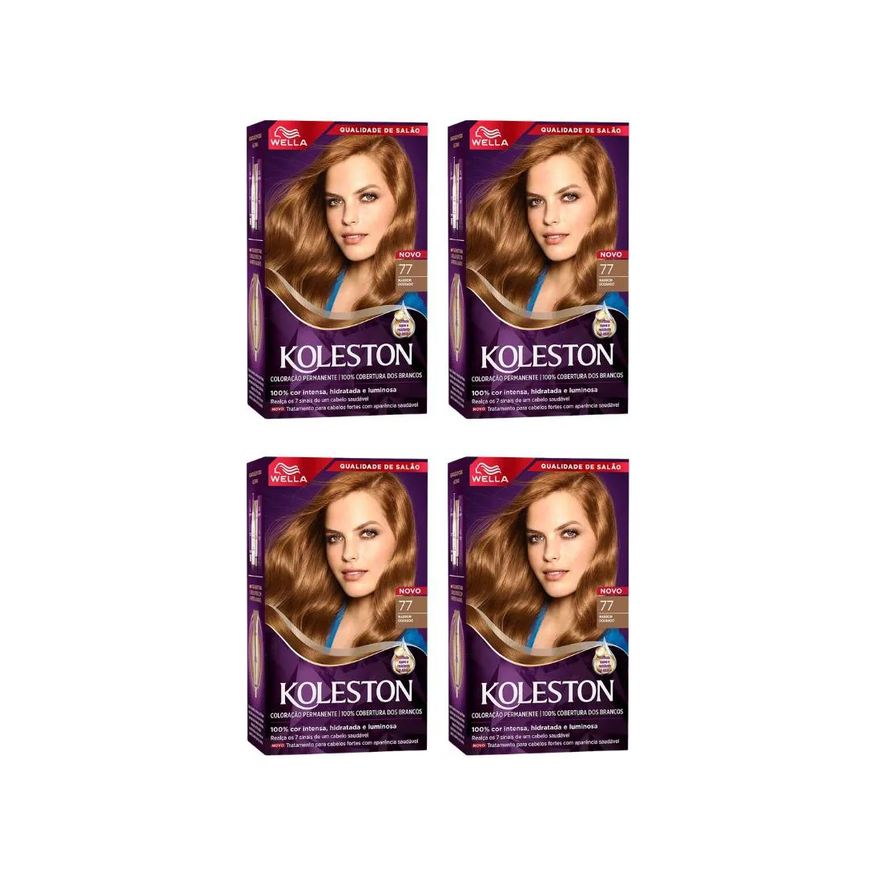 Koleston Coloraçao 77 Marrom Dourado - Kit C / 4un
