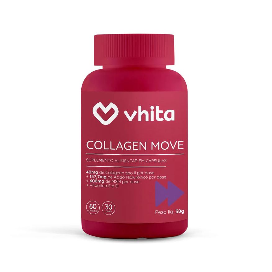 Vhita Colágeno Tipo 2 com Ácido Hialurônico Msm e Vitaminas 60 cápsulas