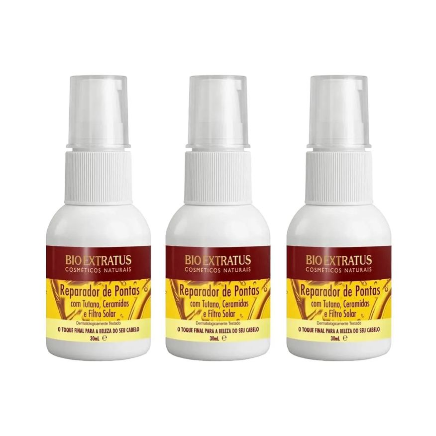 Bio Extratus Kit 3 Reparador de Pontas Brilho e Sedosidade 30ml