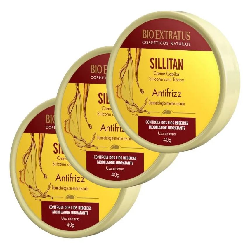 Bio Extratus Kit 3 Creme Capilar Sillitan Antifrizz 40g