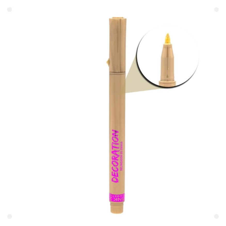 Pink 21 Caneta Delineadora de Unhas Decoration Dourado 3,2g