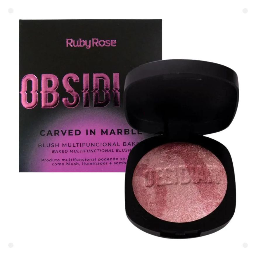 Ruby Rose Blush Multifuncional Obsidian Carved In Marble Pietà 10,5g Hb-1002-3