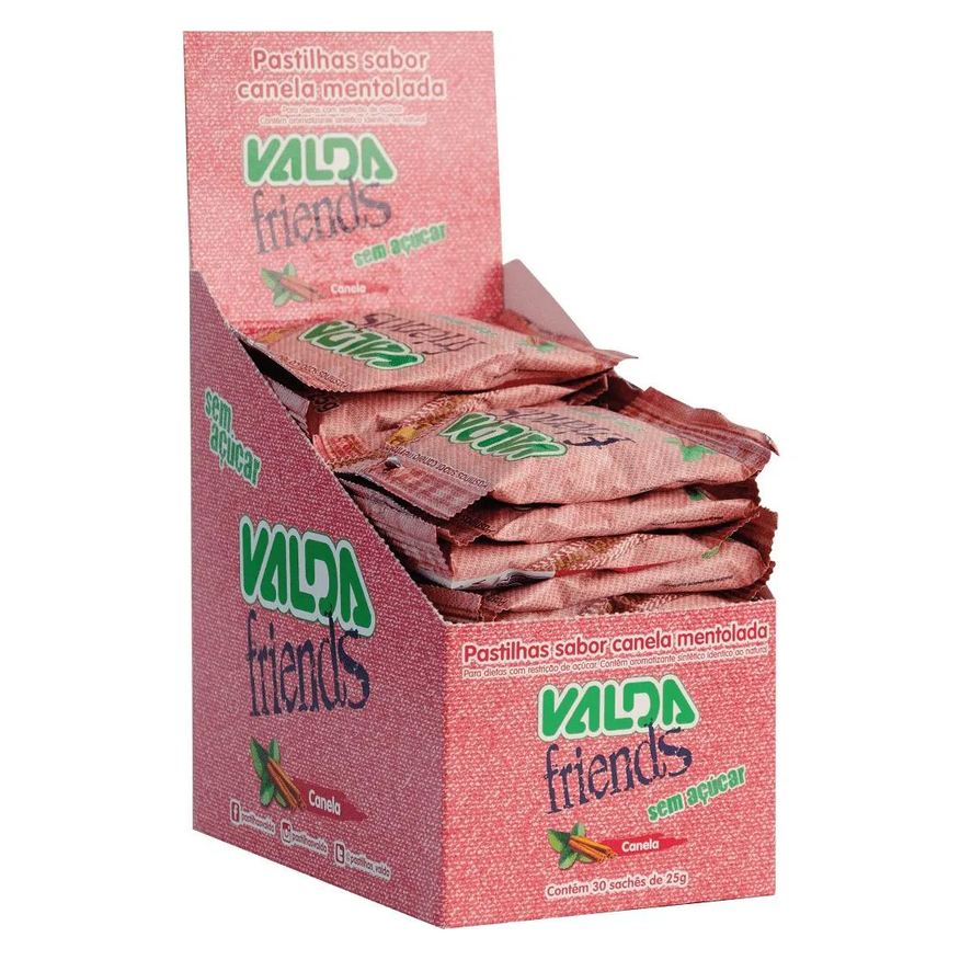 Friends Valda Pastilha Sabor Canela Mentolado Contém 10 Sachês de 25g Cada
