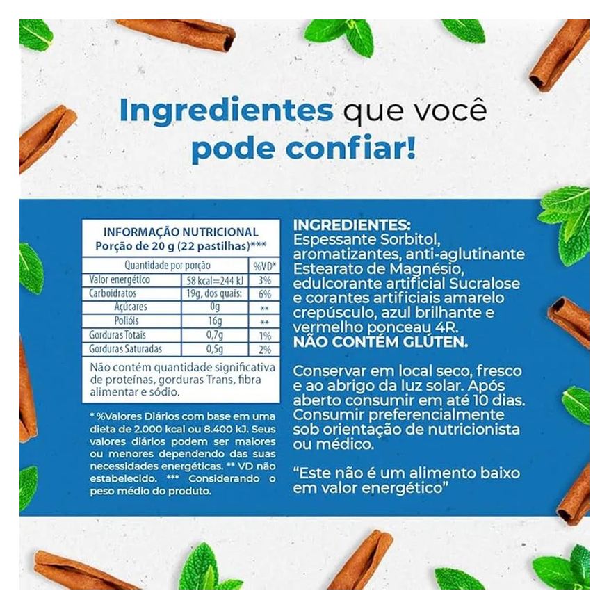 Friends Valda Pastilha Sabor Canela Mentolado Contém 10 Sachês de 25g Cada