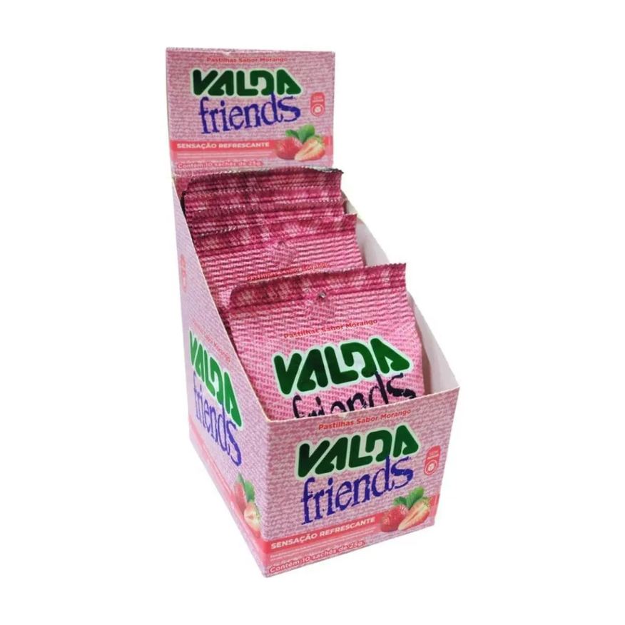 Friends Valda Pastilha Sabor Morango 10 Sachês de 25g Cada