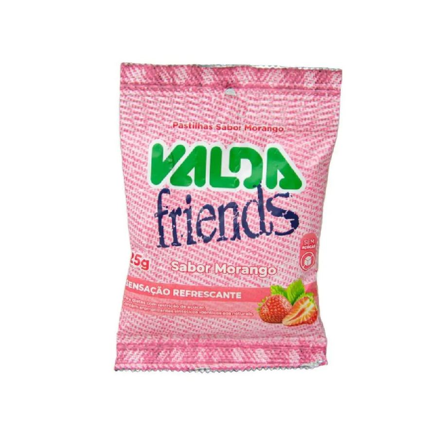 Friends Valda Pastilha Sabor Morango 10 Sachês de 25g Cada