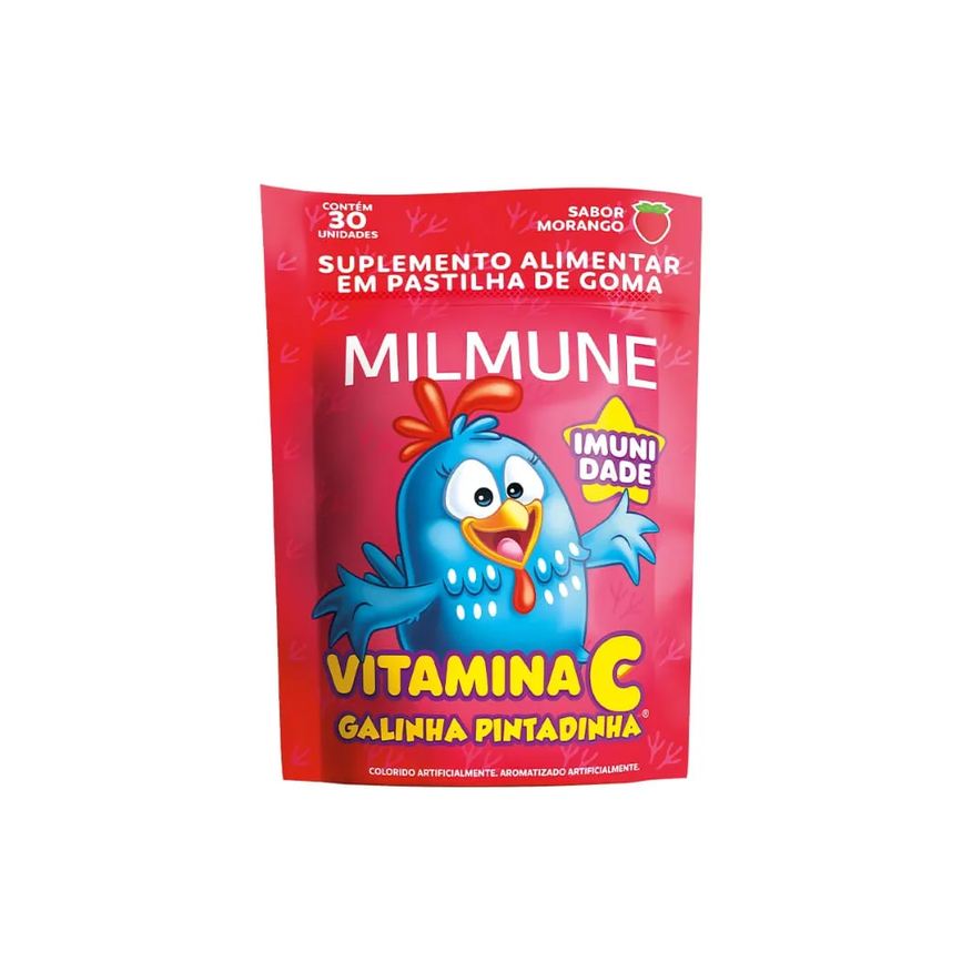 Vitamina Milmune C Galinha Pintadinha Com 30 Goma Morango