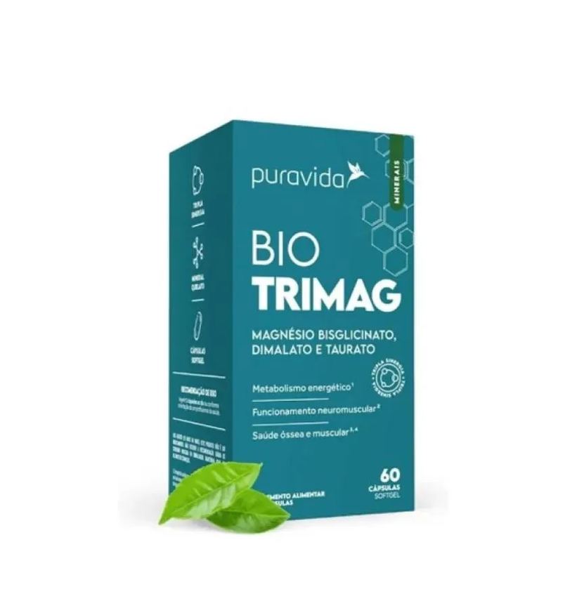 Puravida Suplemento Vitamínico Bio Trimag Mágnesio 60 cápsulas