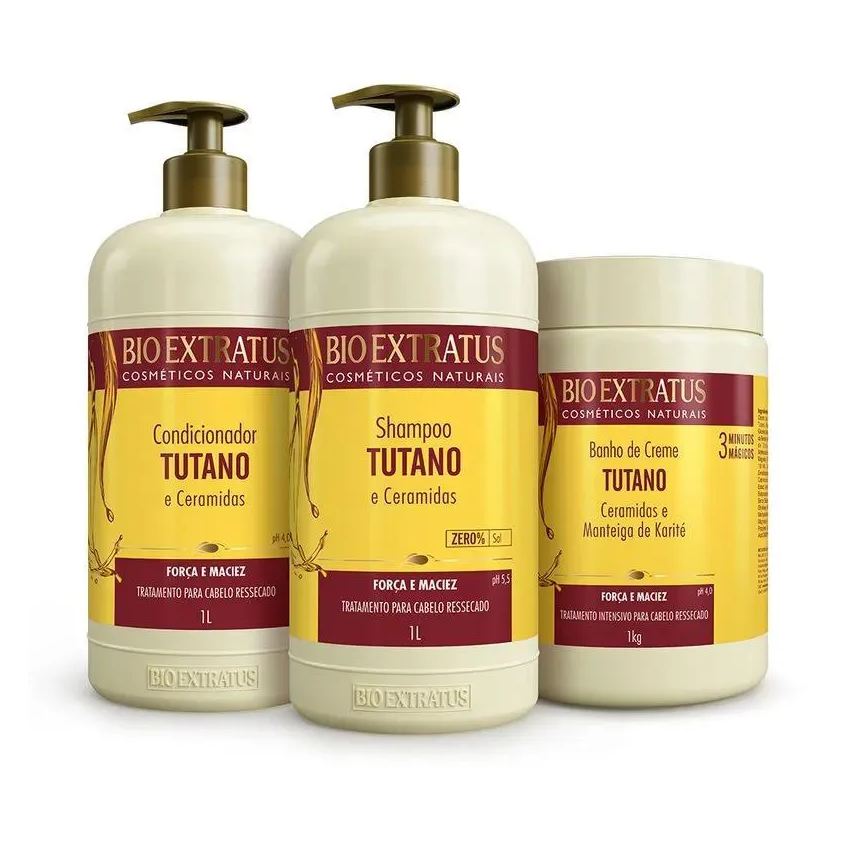 Bio Extratus Kit 1 Shampoo 1 Condicionador 1 Banho Creme Tutano 1L
