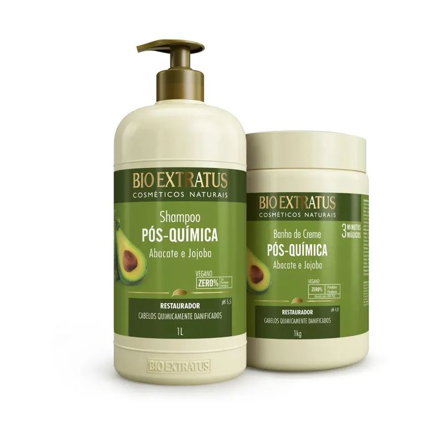 Bio Extratus Kit Pós Quimica Shampoo + Banho de Creme 1l/kg
