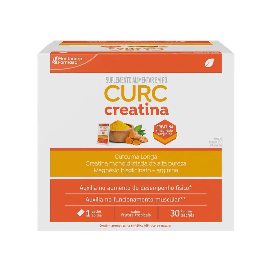 Creatina Curc Sabor Frutas Tropicais Com 30 Saches De 7,3g Cada Mantecorp Farmasa