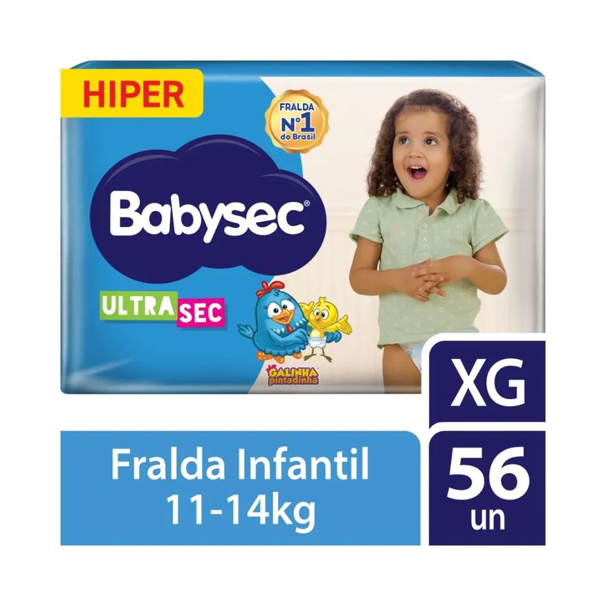 Babysec Fralda Ultrasec Galinha Pintadinha Hiper Xg 56 Unidades