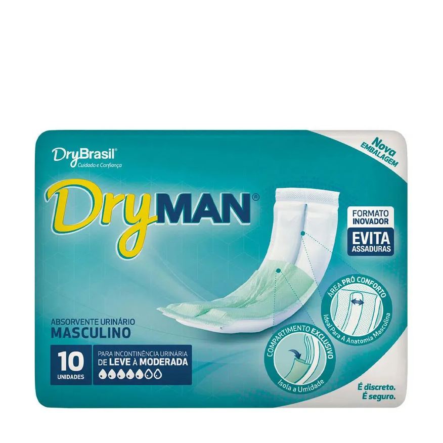 Mardam Absorvente Masculino Dry Man Pacote com 10 unidades