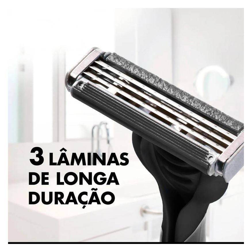 Gillette Aparelho de Barbear Descartável Prestobarba 3 Carvão Ativado 4 unidades