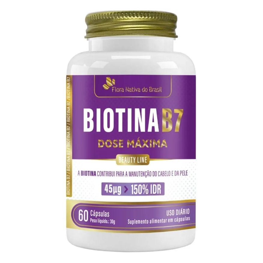 Flora Nativa Do Brasil Biotina (vitamina B7) 45 Mcg 60 cápsulas - Flora Nativa