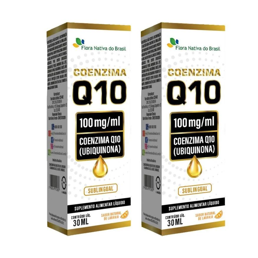 Flora Nativa Do Brasil Kit 2x Coenzima Q10 Sublingual em Gotas 30ml - Flora Nativa Sabor:laranja